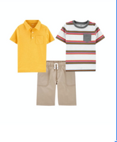 Mustard Plaid Shorts Set